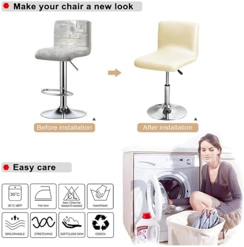 Bifaunvogel Waterproof Bar Stool Covers Set of 2 Beige