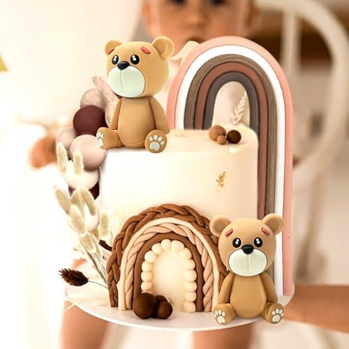 Boho Rainbow Cake Topper Set 28 Pieces for Birthday and Baby Shower