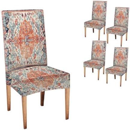 Musesh Dining Chair Covers Set of 4 Ethnic Boho Spandex Slipcovers