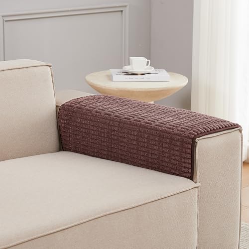 Meider Sofa Armrest Protectors 2pcs 22x26 Reddish Coffee