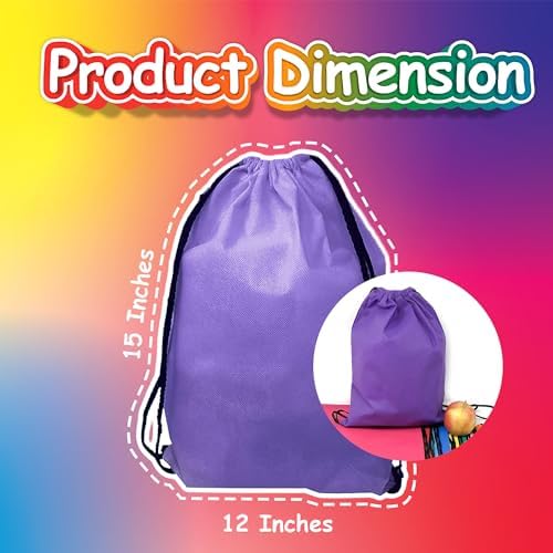 Podzly Bulk 50 Pack Drawstring Backpacks - Bright Colors