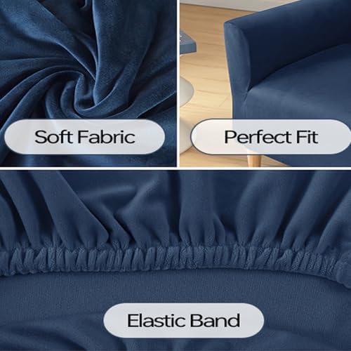 Stretch Velvet Armchair Slipcover for Living Room with Anti-Slip Design
