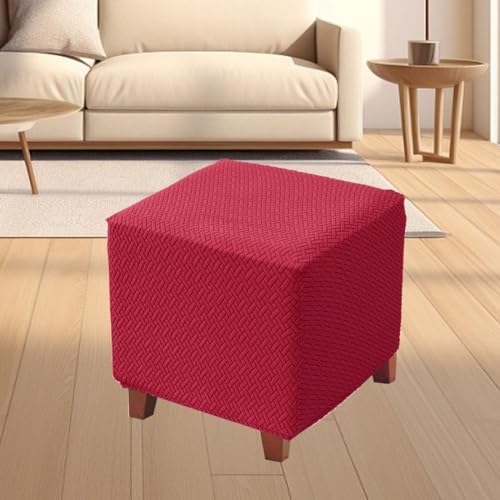 Bifaunvogel Wine Red Square Ottoman Slipcover