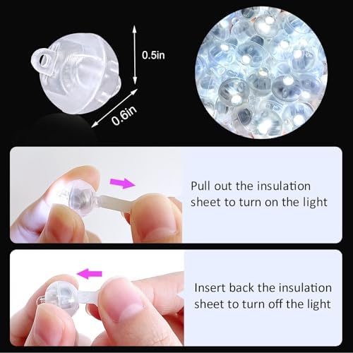 ZGWJ 100Pcs White Mini Light Beads with Lanyard