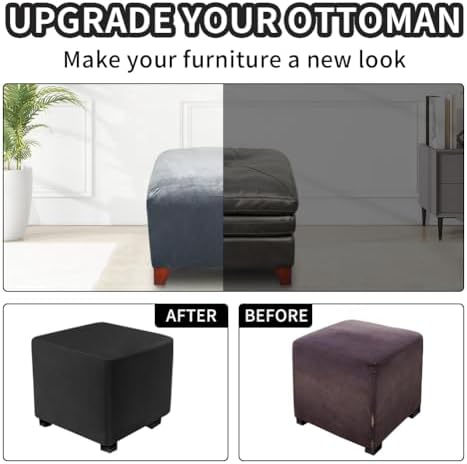 DUJUIKE Velvet Stool Cover for Square Ottoman