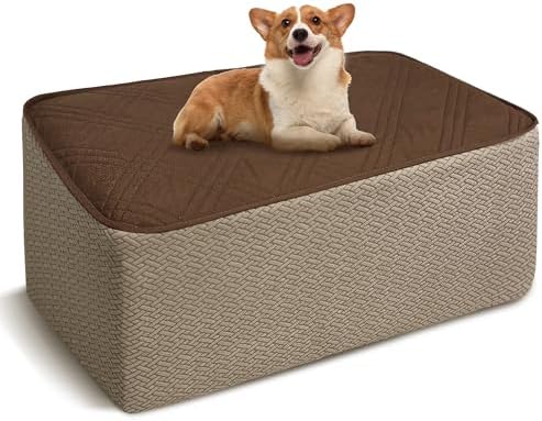 MEHIDFY Ottoman Cover Waterproof Stool Slipcover Quilted Stretch