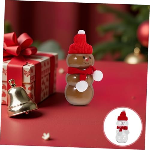 12 Set Snowman Juice Bottles With Mini Scarves Hat