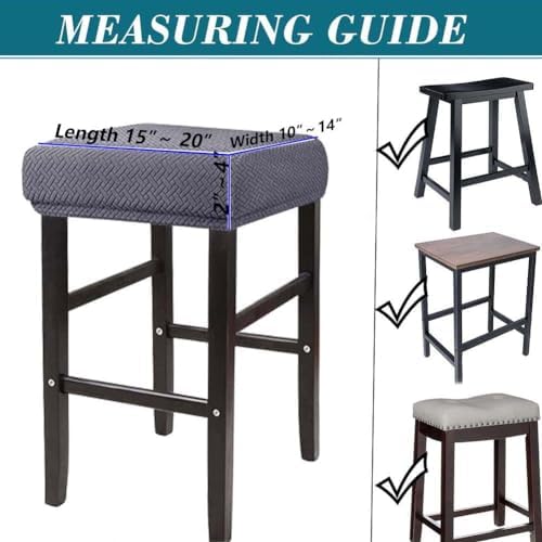 Bar Stool Covers Set of 2 White Stretch Slipcovers