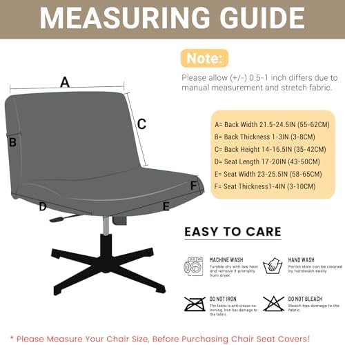 Dimatic Armless Office Chair Covers - White
