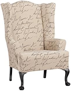 SureFit Pen Pal T-Cushion Wingback Chair Slipcover