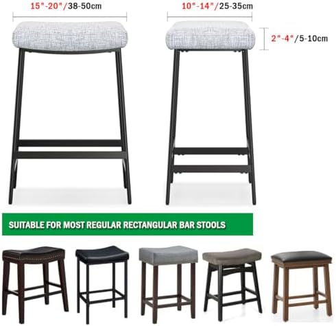 Stool Covers Rectangle Set of 4 with Elastic Band Turquoise