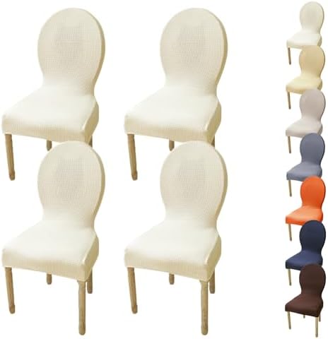 KCCRHIN 4pcs Round Back Dining Chair Covers