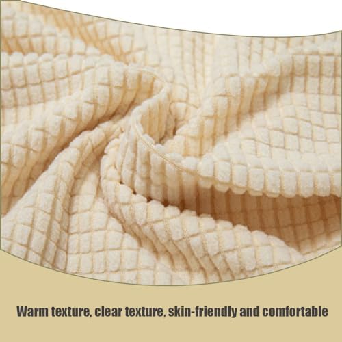 PODAY 2 Pcs Square Stool Covers 10-126in Beige White