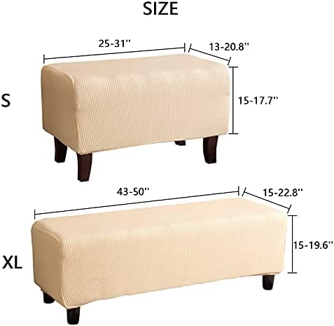 Meicynhoger Stretch Ottoman Covers Rectangle
