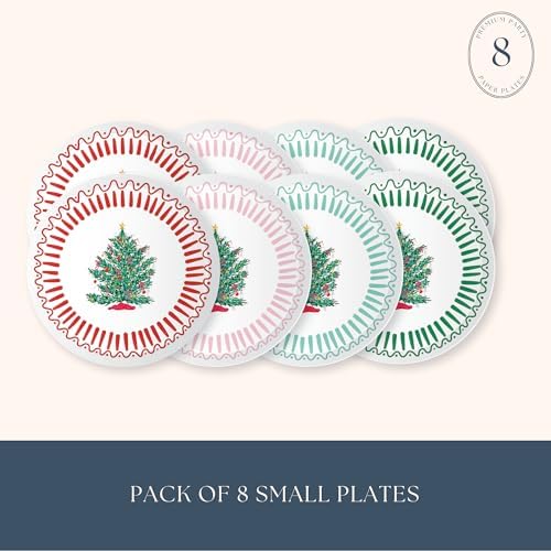 Bonjour Fte X One Only Paper Christmas Tree Plates 8 Pack