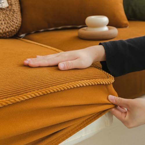 BSTMAI Stretch Sofa Cushion Cover 1pc Corduroy