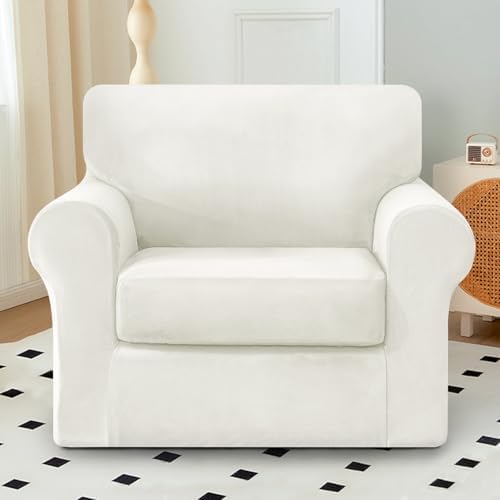 Vctops 3 Piece Velvet Stretch Sofa Cover Set