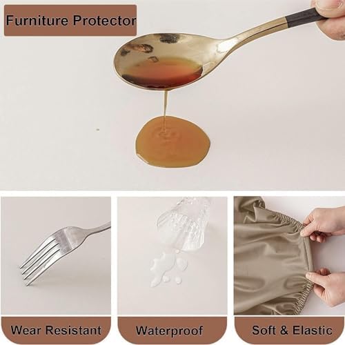 LUXRUB Waterproof PU Leather Ottoman Cover