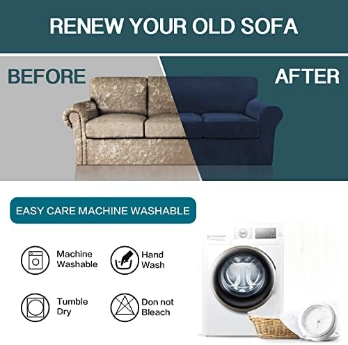 FantasDecor 4 Piece Velvet Sofa Slipcover Set