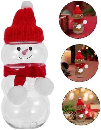 12 Set Snowman Juice Bottles With Mini Scarves Hat