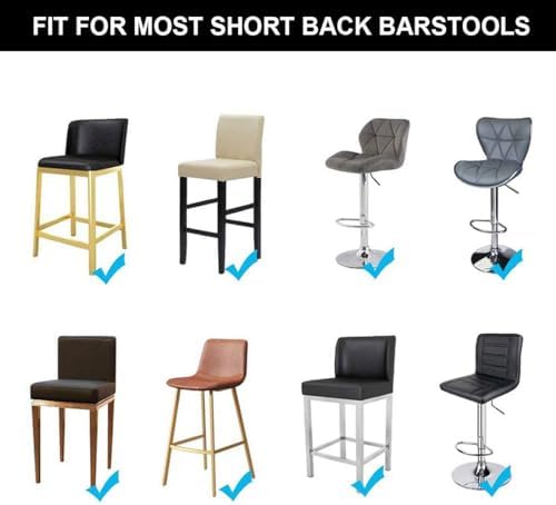 Velvet Bar Stool Covers Set of 2 Beige Stretchable