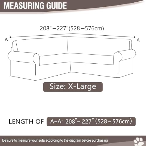Light Brown X-Large Sectional Couch Cover