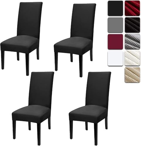 Dioxide High Stretch Chair Covers Set of 4 Black