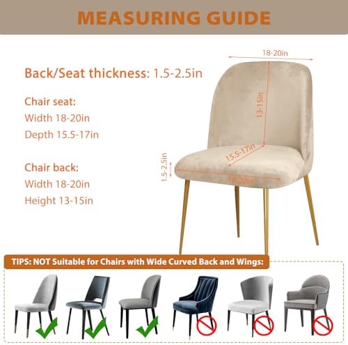 Gollense Velvet Curved Back Chair Covers Set of 4