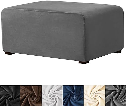 HFCNMY Stretch Velvet Ottoman Cover for Stools