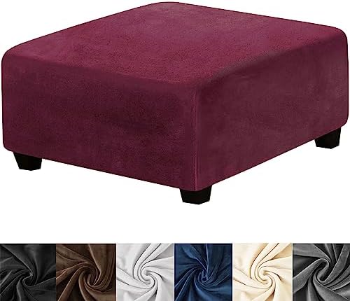 HFCNMY Velvet Ottoman Slipcover - Red - Large X-Large