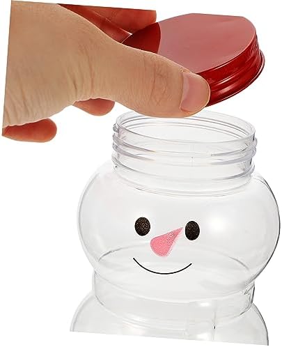 Cabilock 10pcs Christmas Beverage Bottles Snowman Juice Containers with Lids