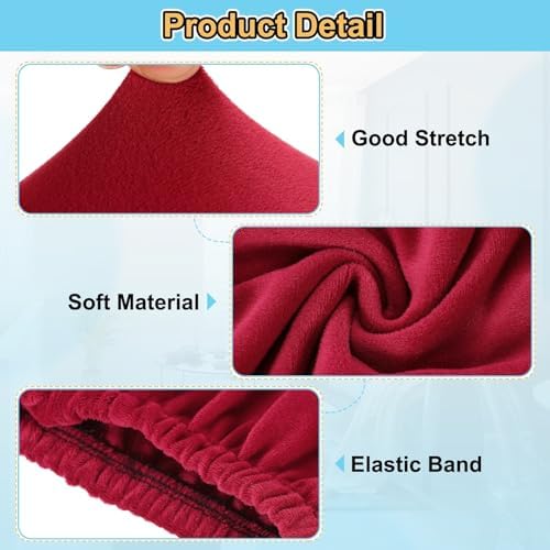 Uxcell Stretch Foot Stool Cover Wine Red