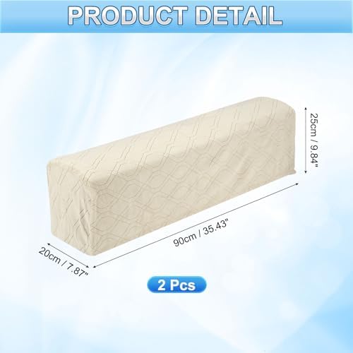 Uxcell 2Pcs Stretch Armrest Covers Cream
