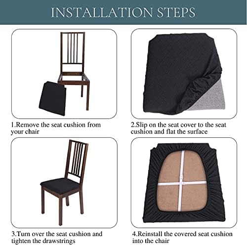 SearchI Water Repellent Seat Covers for Dining Chairs 6 Pack