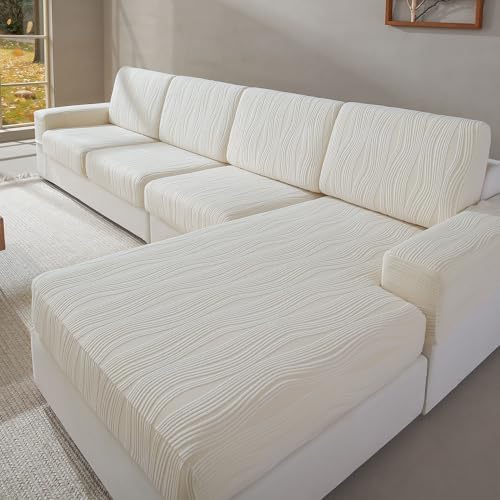 QIANMEW Couch Cushion Cover M Ivory Super Stretch