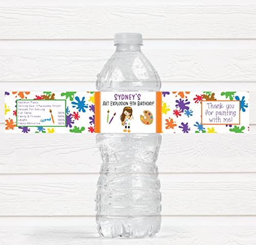 Personalized Painting Art Birthday Water Bottle Labels 14 Labels PAI220