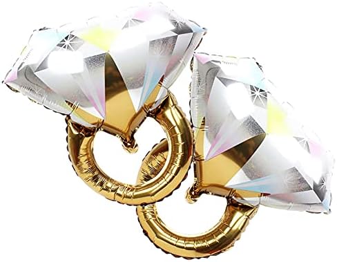 2Pcs Diamond Ring Balloons for Wedding and Party Decorations