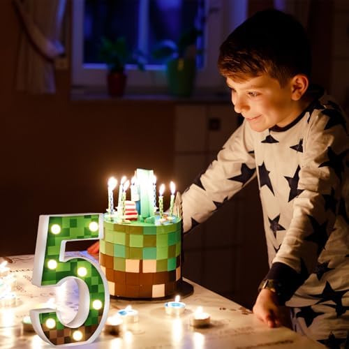 85 Inch Pixel Light Up Number Birthday Decor