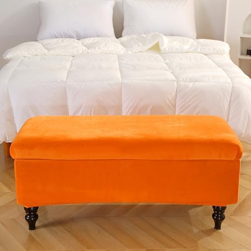 Velvet Storage Ottoman Cover for Footstool and Bench