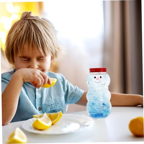 Cabilock 10pcs Snowman Candy Jars Portable Drink Bottles with Sealed Lids