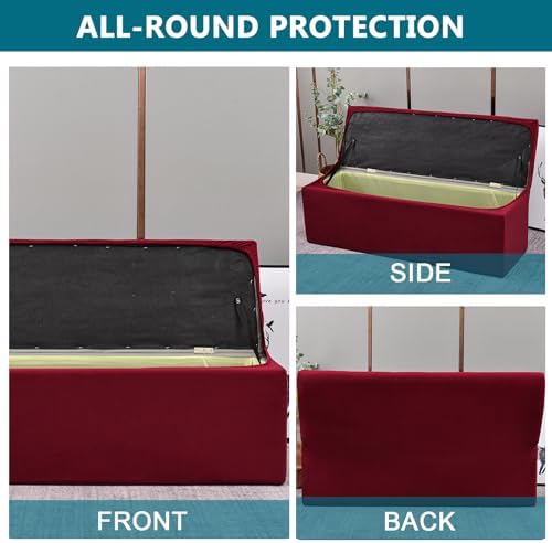 KRFOONN Velvet Stool Cover for Storage Bench Footrest Ottoman