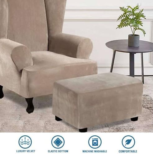 Waterproof Velvet Ottoman Cover for Stools - Brown