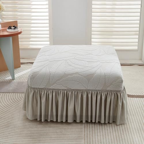 YOCOVER Rectangle Ottoman Covers with Ruffle Skirt