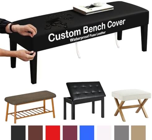 Sigmat Custom Long Bench Cover Waterproof Faux Leather Protector