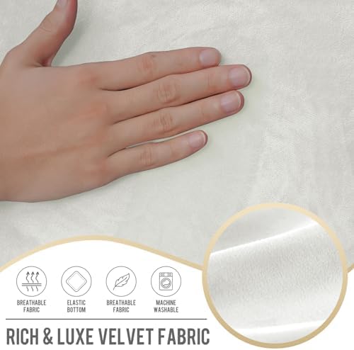 Vctops 3 Piece Velvet Stretch Sofa Cover Set