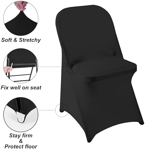 12 PCS Waterproof Stretch Spandex Chair Covers for Wedding and Party