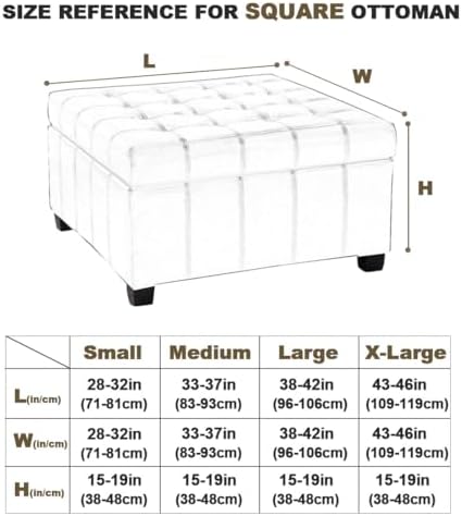 Levoberg Waterproof Square Ottoman Cover Dark Gray