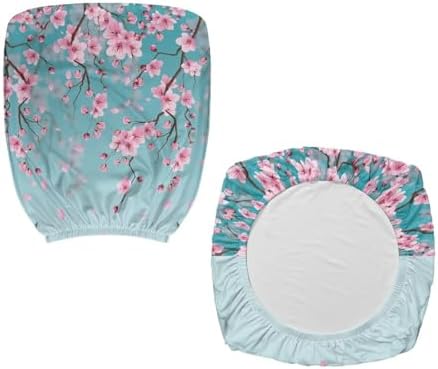 Talayituse Cherry Blossom Print Office Chair Cover 2-Piece Stretchable and Dustproof