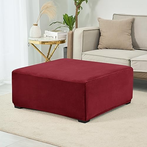 HFCNMY Velvet Ottoman Slipcover - Red - Large X-Large