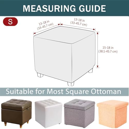 Orange Small Stretchy Ottoman Slipcover